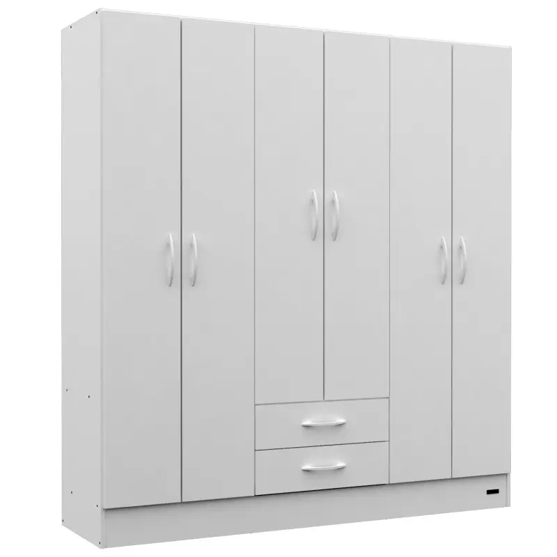 Ropero 6 puertas 2 cajones BLANCO