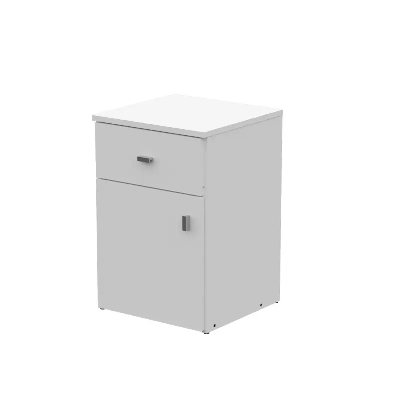 Mesa de luz blanca 1 puerta 1 cajón