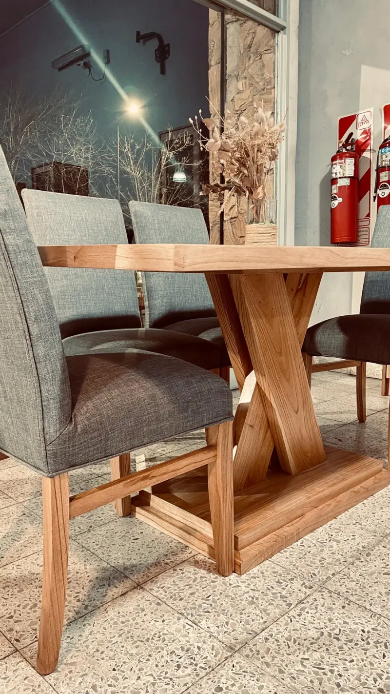 Mesa paraíso base central "X" 160cm