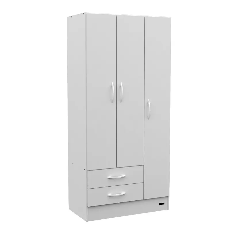 Ropero 3 puertas 2 cajones BLANCO
